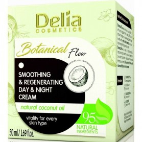 Delia Cosmetics Botanical Flow Kokosový regenerační a vyhlazující pleťový krém den a noc 