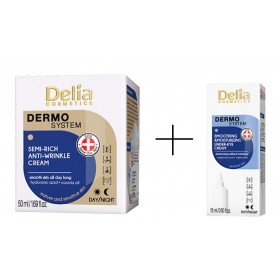 Delia Cosmetics DUOPACK polomastný krém proti vráskám + oční krém