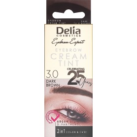 Delia Cosmetics Color Cream profesionální barva na obočí ("henna") tmavě hnědá