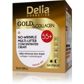 Delia Cosmetics Gold and Collagen pleťový krém proti vráskám 55+